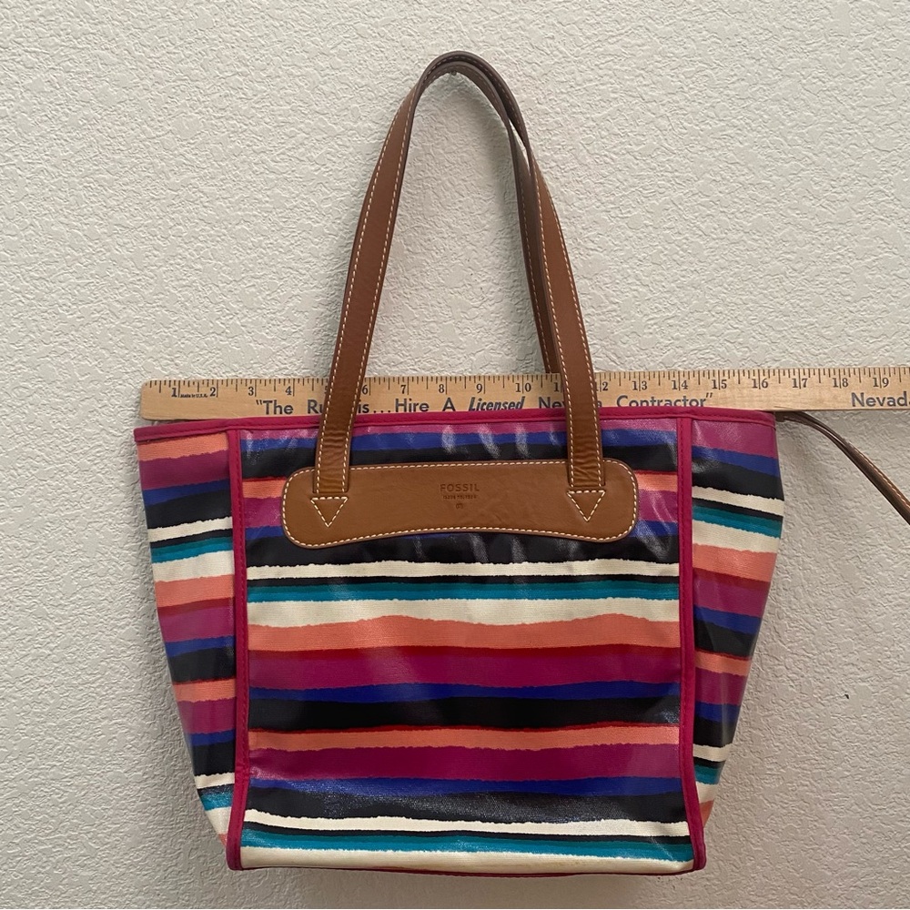 Fossil Keyper Multicolored Stripes Coated Canvas … - image 7